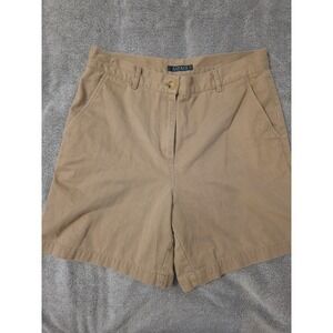 Lauren Ralph Lauren Chino Shorts Women's Size 10 Tan Flat Front 100%Cotton